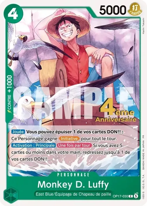 Carte One Piece française OP17-030 Monkey D. Luffy