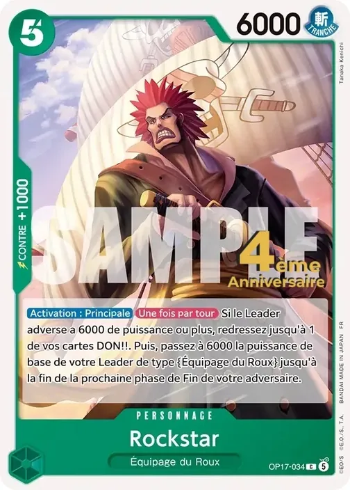Carte One Piece française OP17-034 Rockstar