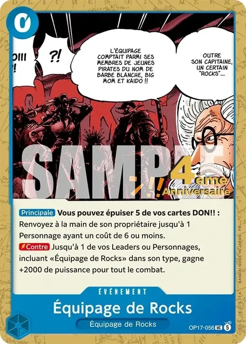 Carte One Piece française OP17-056 Équipage de Rocks