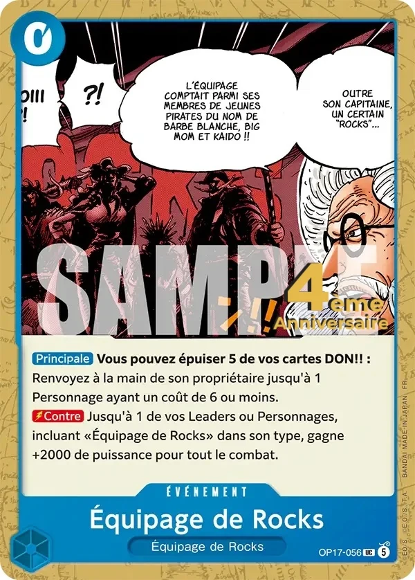 Carte One Piece française Équipage de Rocks OP17-056 UC