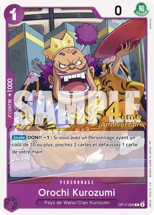Carte One Piece française Orochi Kurozumi OP17-066 C