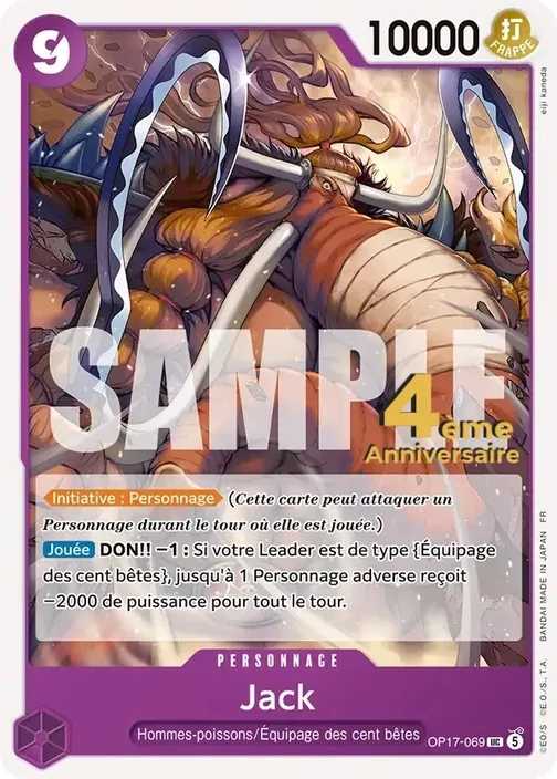 Carte One Piece française OP17-069 Jack