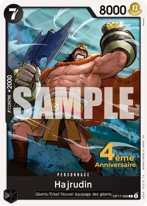 Carte One Piece française OP17-088 Hajrudin