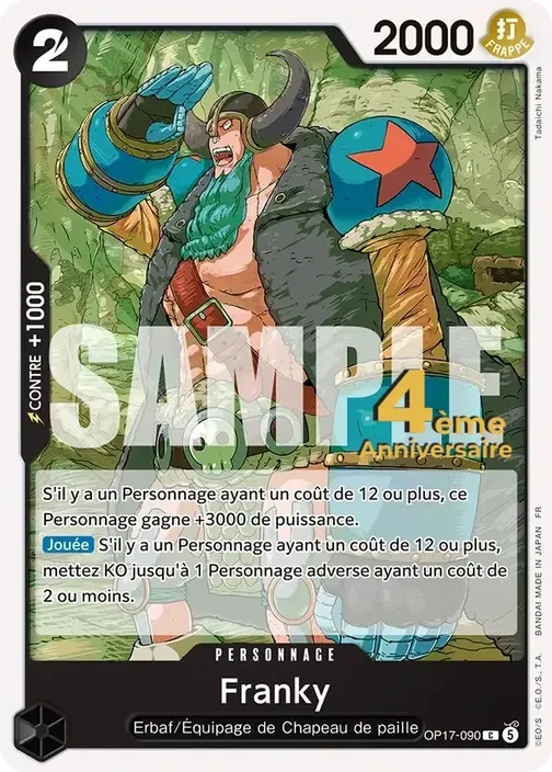 Carte One Piece française OP17-090 Franky