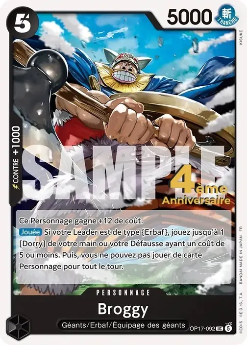 Carte One Piece française OP17-092 Broggy