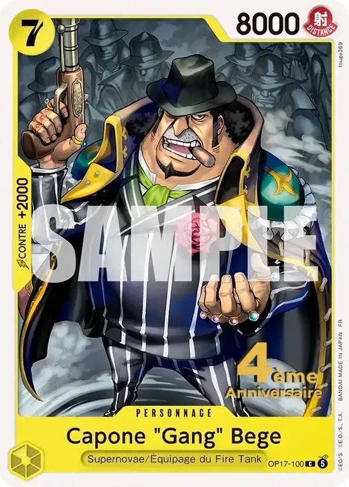 Carte One Piece française OP17-100 Capone "Gang" Bege
