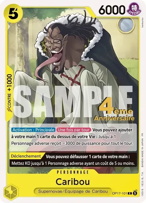Carte One Piece française OP17-101 Caribou