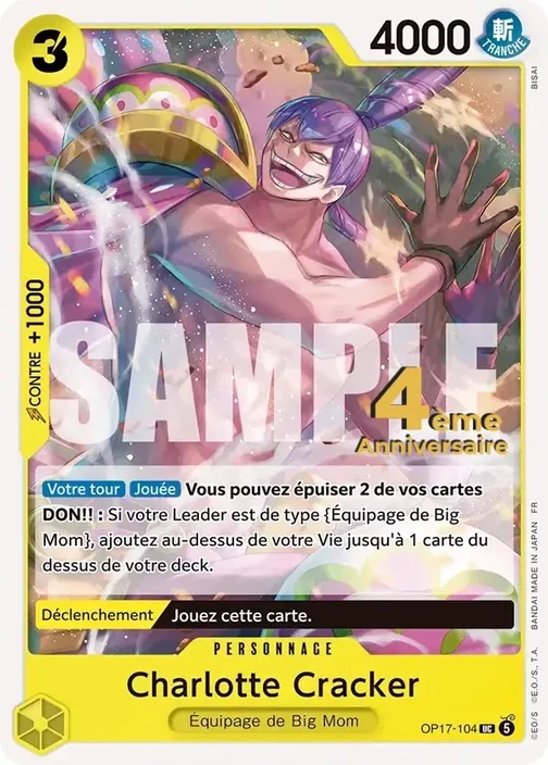 Carte One Piece française OP17-104 Charlotte Cracker