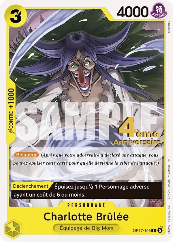 Carte One Piece française Charlotte Brûlée OP17-108 C