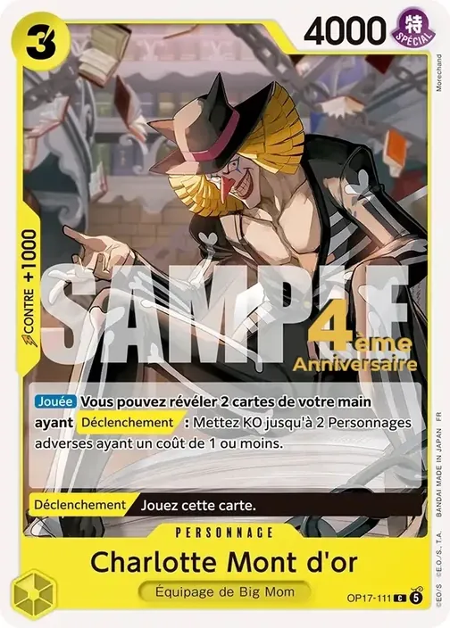 Carte One Piece française OP17-111 Charlotte Mont d'or