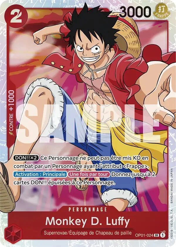 Carte One Piece française Monkey D. Luffy OP01-024 SR