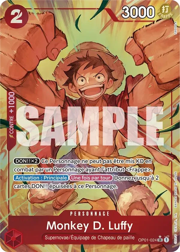 Carte One Piece française Monkey D. Luffy OP01-024 SR