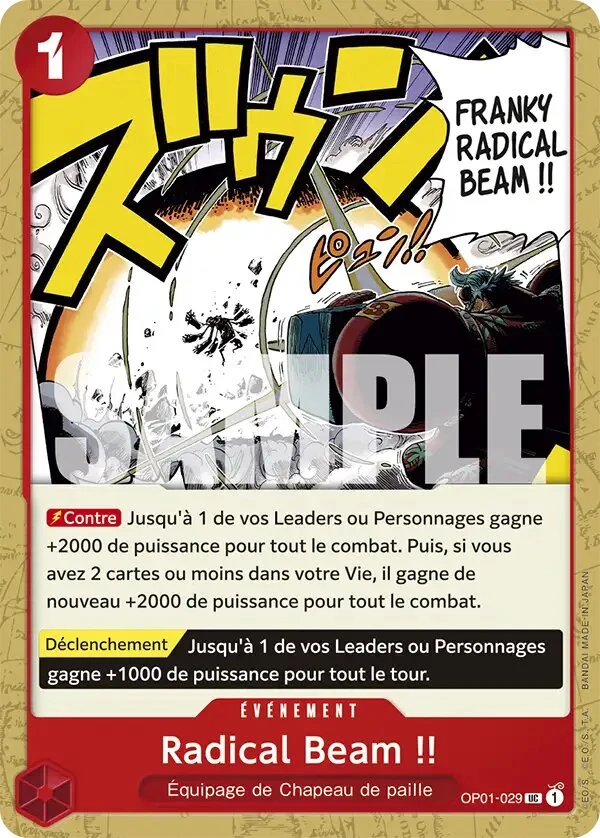 Carte One Piece française Radical Beam !! OP01-029 UC