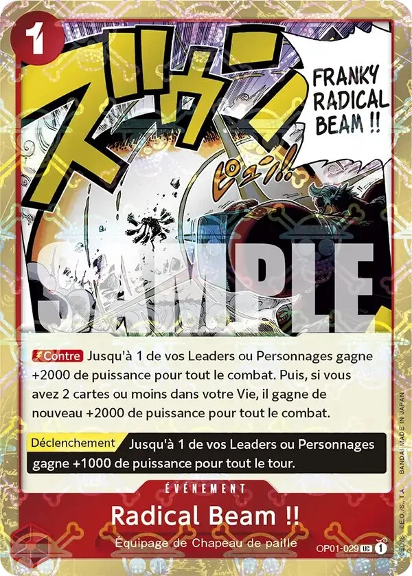 Carte One Piece française Radical Beam !! OP01-029 UC