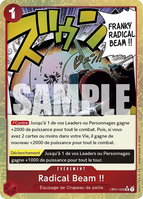 Carte One Piece française Radical Beam !! OP01-029 UC