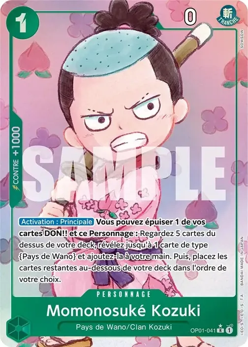 Carte One Piece française OP01-041 Momonosuké Kozuki (version 6)