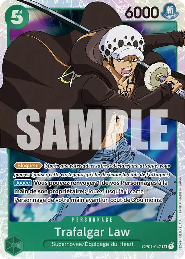Carte One Piece française Trafalgar Law OP01-047 SR