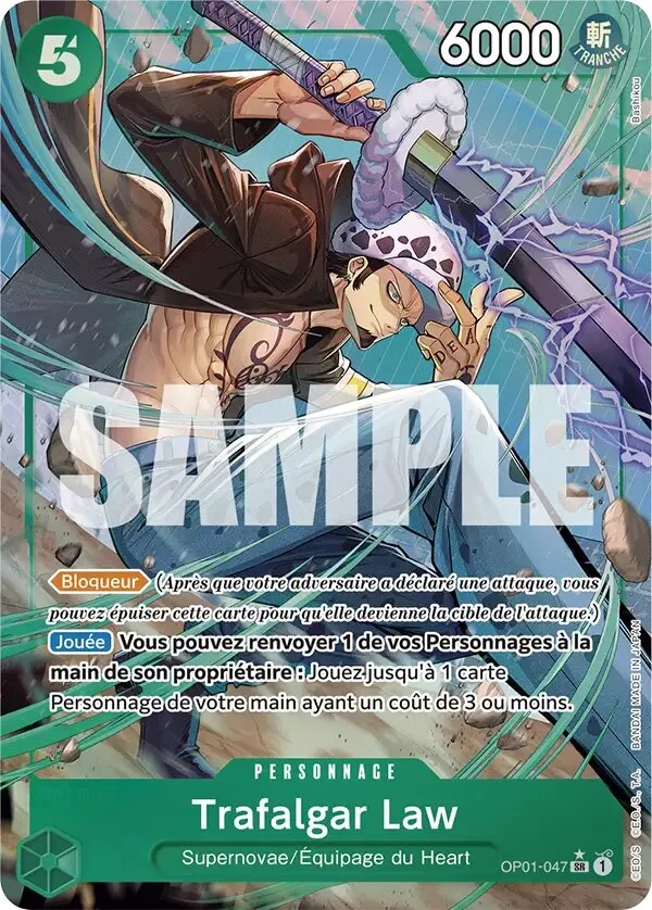 Carte One Piece française Trafalgar Law OP01-047 SR