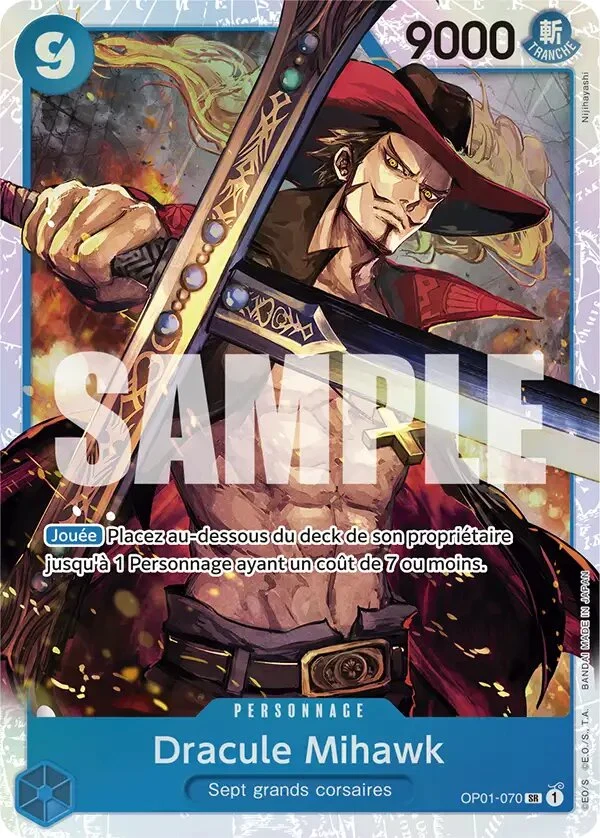 Carte One Piece française Dracule Mihawk OP01-070 SR
