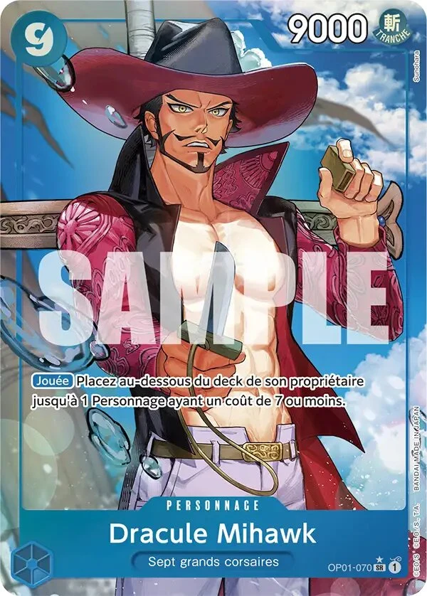 Carte One Piece française Dracule Mihawk OP01-070 SR