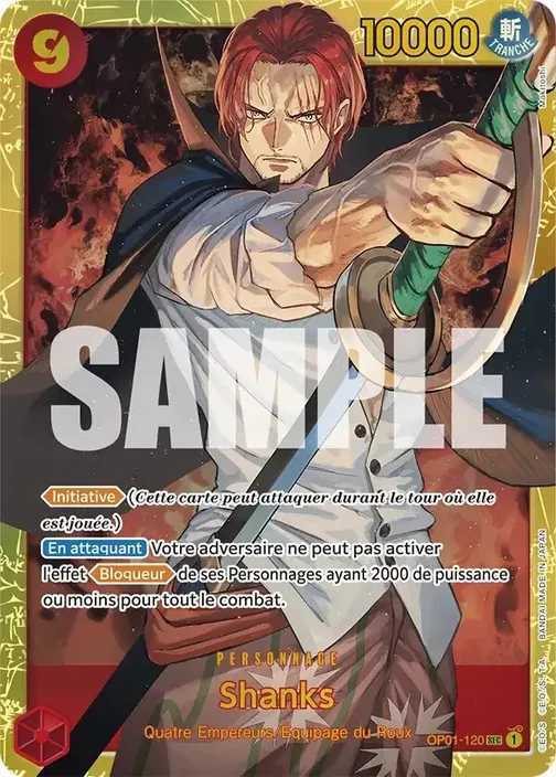 Carte One Piece française OP01-120 Shanks (version 4)