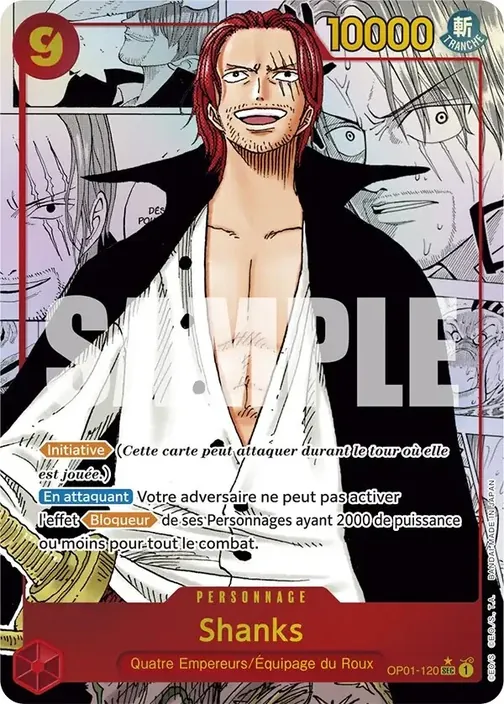 Carte One Piece française OP01-120 Shanks (version 5)