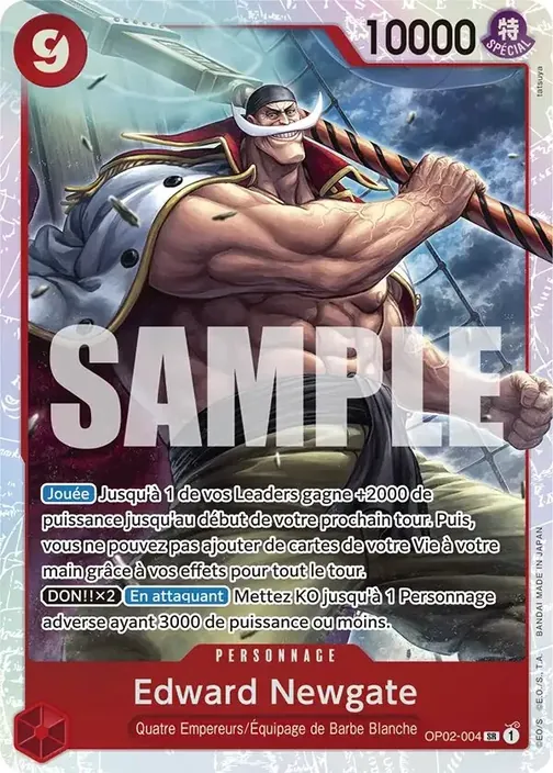 Carte One Piece française OP02-004 Edward Newgate (version 4)