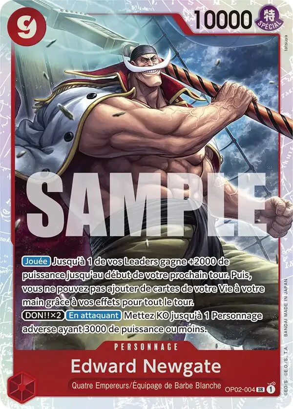 Carte One Piece française Edward Newgate OP02-004 SR