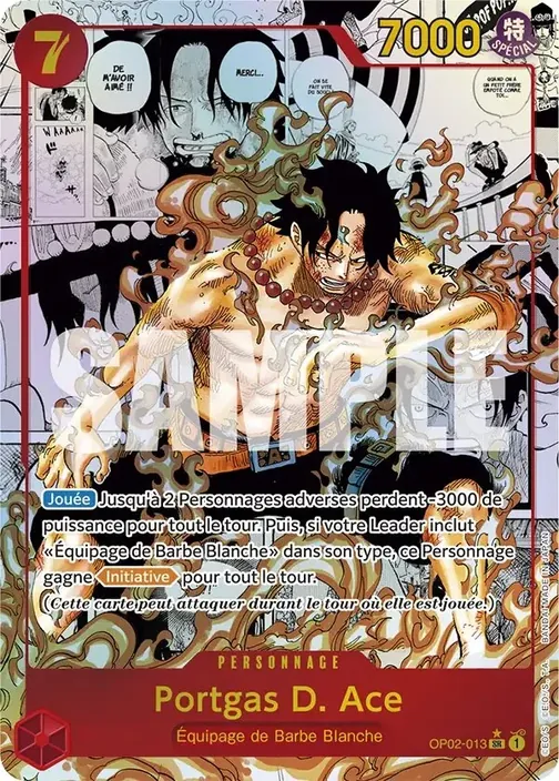 Carte One Piece française OP02-013 Portgas D. Ace (version 5)