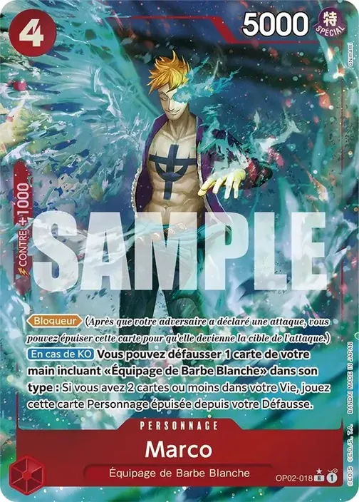Carte One Piece française OP02-018 Marco (version 6)
