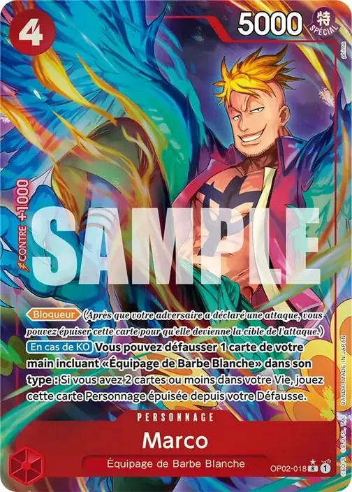 Carte One Piece française OP02-018 Marco (version 7)