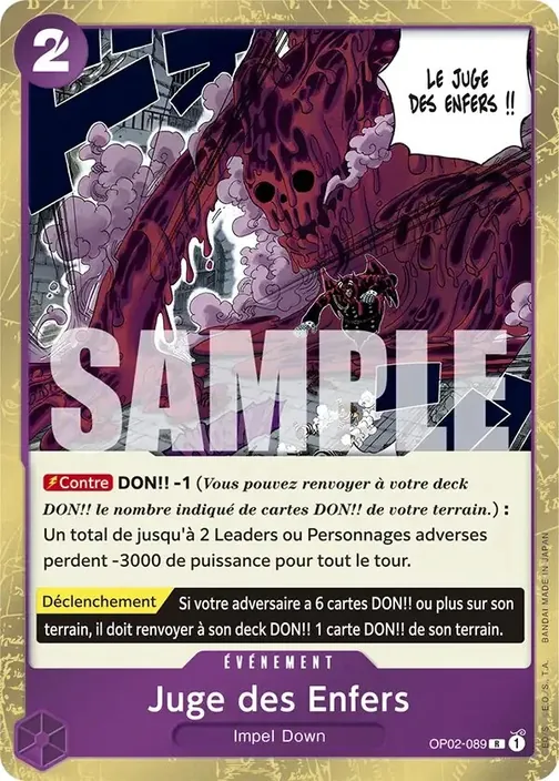 Carte One Piece française OP02-089 Juge des Enfers