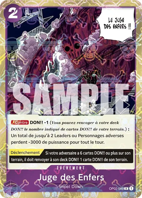 Carte One Piece française Juge des Enfers OP02-089 R