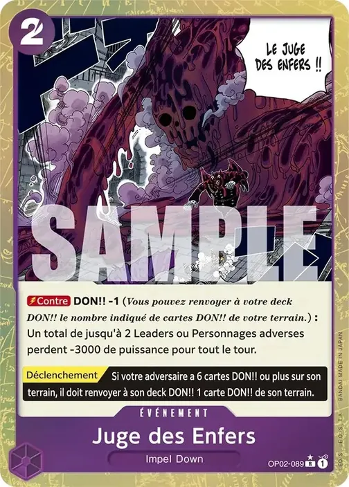 Carte One Piece française OP02-089 Juge des Enfers (version 4)