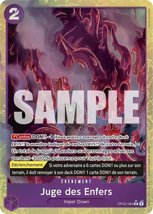 Carte One Piece française OP02-089 Juge des Enfers (version 5)