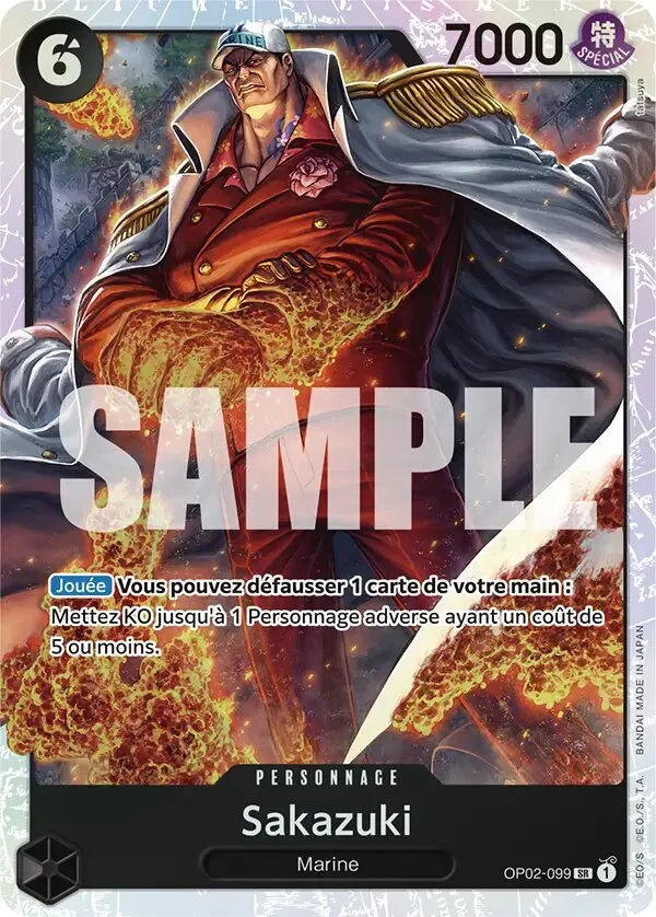 Carte One Piece française Sakazuki OP02-099 SR