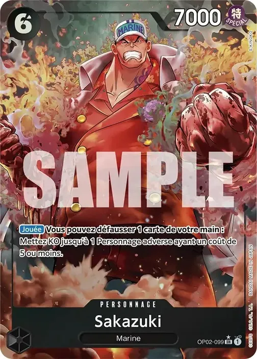 Carte One Piece française OP02-099 Sakazuki (version 5)