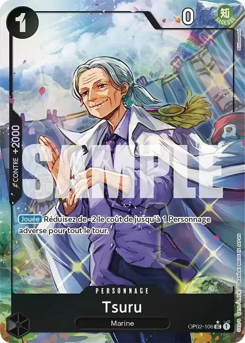 Carte One Piece française OP02-106 Tsuru (version 6)