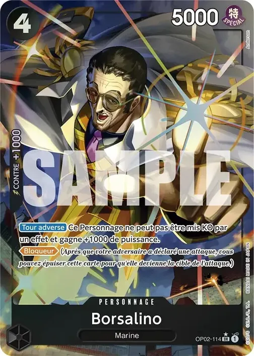 Carte One Piece française OP02-114 Borsalino (version 4)