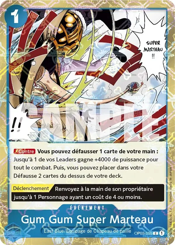 Carte One Piece française Gum Gum Super Marteau OP03-055 C