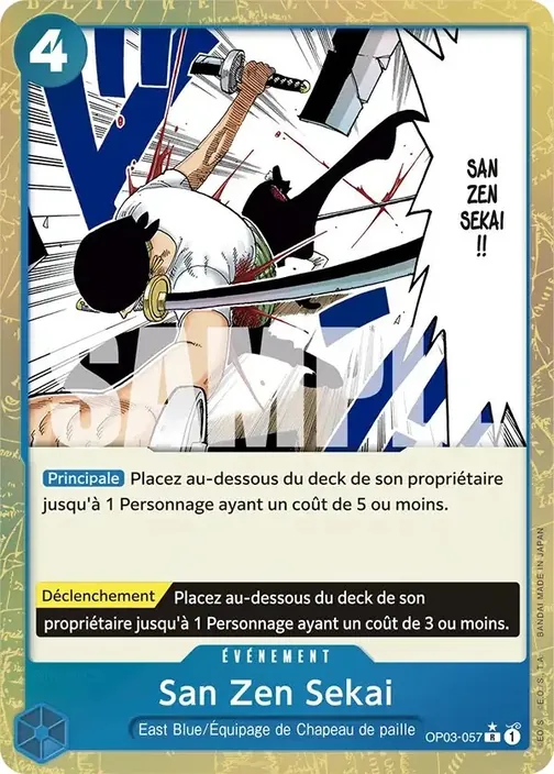 Carte One Piece française OP03-057 San Zen Sekai (version 4)