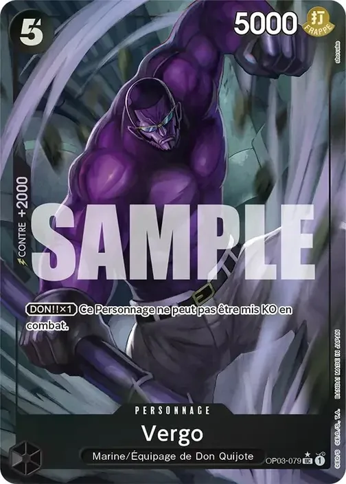 Carte One Piece française OP03-079 Vergo (version 5)