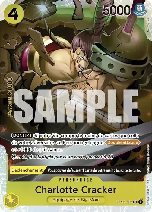 Carte One Piece française OP03-108 Charlotte Cracker (version 3)
