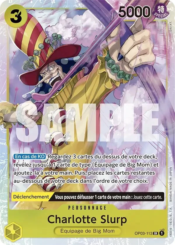 Carte One Piece française Charlotte Slurp OP03-113 SR