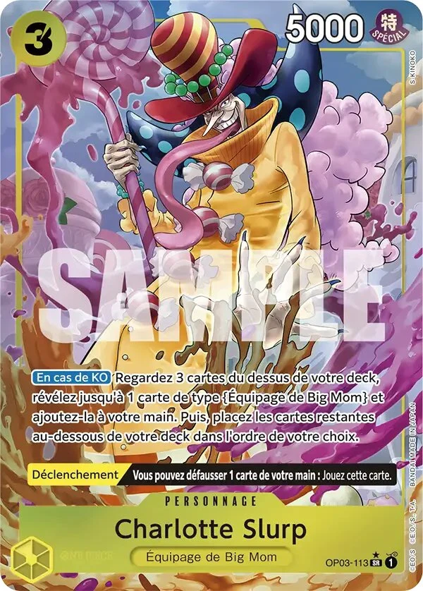 Carte One Piece française Charlotte Slurp OP03-113 SR