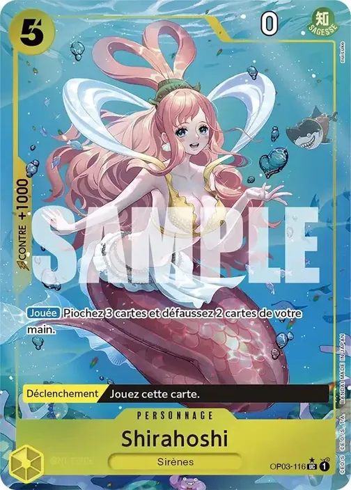 Carte One Piece française OP03-116 Shirahoshi (version 7)