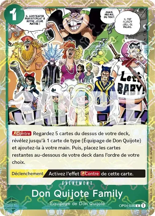 Carte One Piece française OP04-036 Don Quijote Family (version 2)