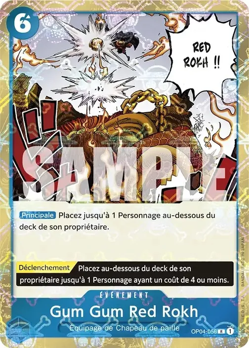 Carte One Piece française OP04-056 Gum Gum Red Rokh (version 2)