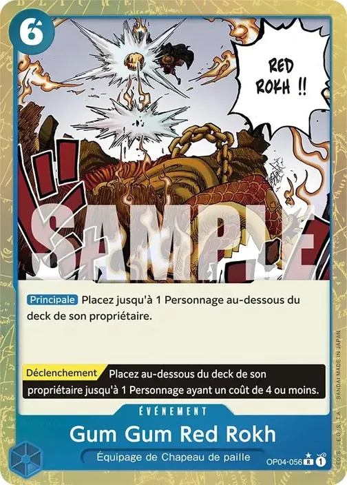 Carte One Piece française OP04-056 Gum Gum Red Rokh (version 4)