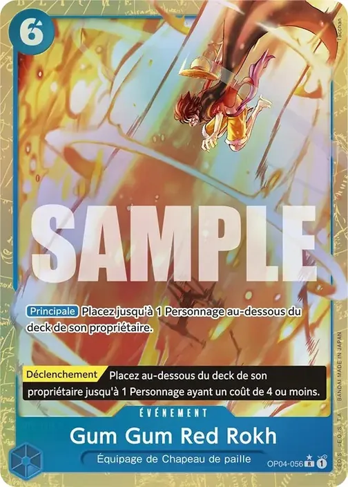 Carte One Piece française OP04-056 Gum Gum Red Rokh (version 5)